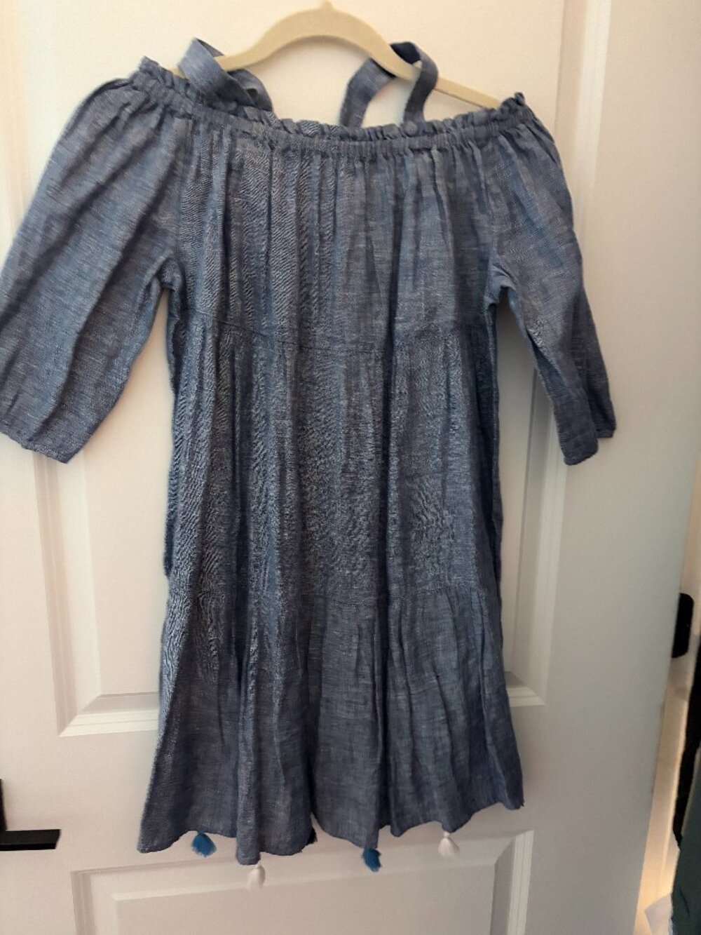 Vineyard Vines Blue Chambray Tiered Dress NWT